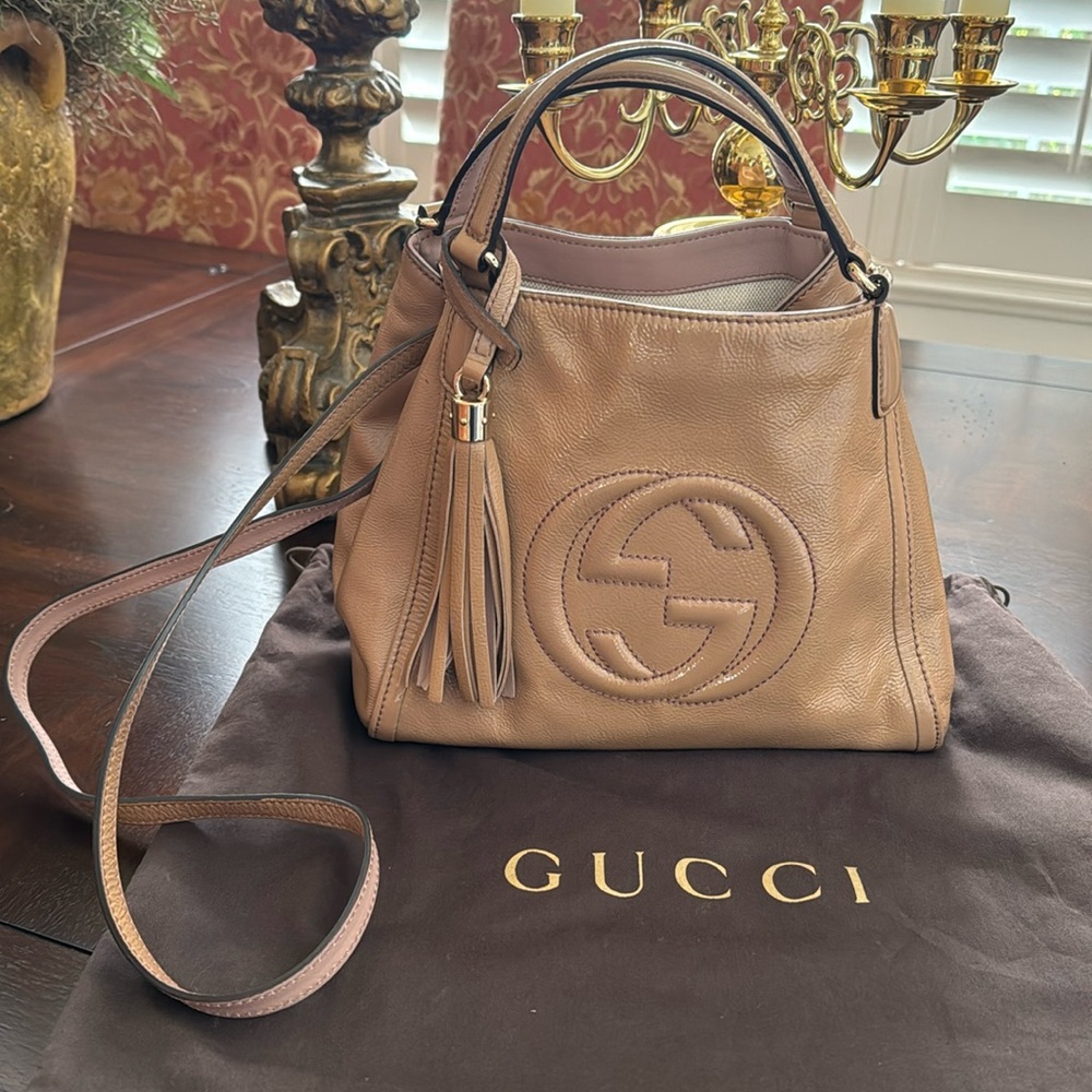 Gucci Patent Small Soho Shoulder Bag